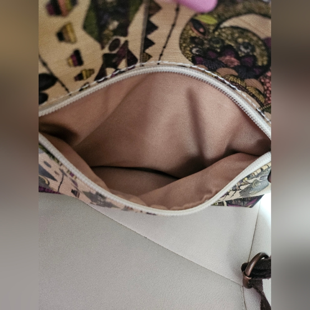 Sakroots Floral Cream Purple Crossbody Bag - Picture 11 of 12